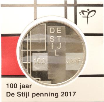 Nederland 2017 100 jaar De Stijl penning in munthouder KNM