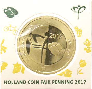 Nederland 2017 Holland Coin Fair Klompen penning in munthouder KNM