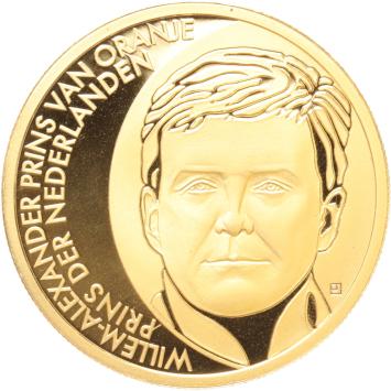 Penning goud Willem-Alexander als Koning.  De koning regeert, ontvangt, en resideert