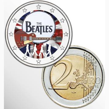 2 Euro munt kleur The Beatles