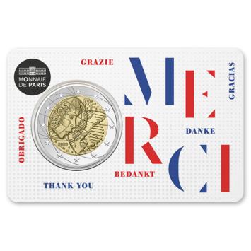 Frankrijk 2 euro 2020 Medisch Onderzoek 1,2 & 3 in coincard