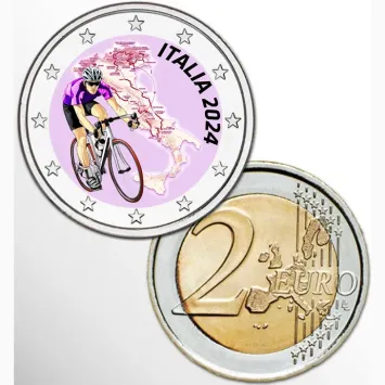 2 Euro munt kleur Giro D'Italia 2024