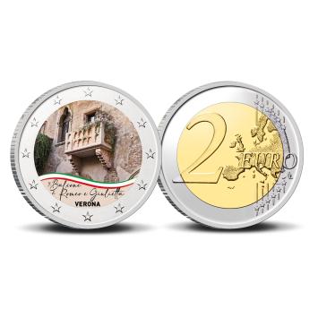 2 Euro munt kleur Balcone di Romeo e Giulietta Verona
