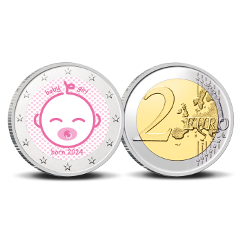 2 Euro munt kleur Baby meisje 2024
