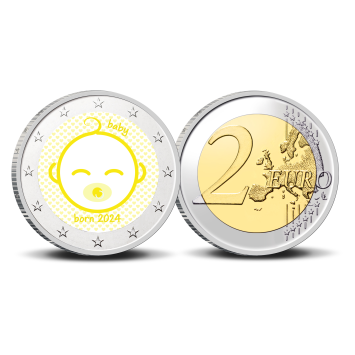 2 Euro munt kleur Baby neutraal 2024