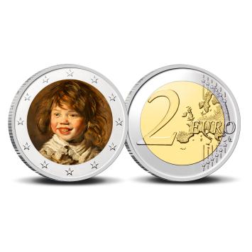 2 Euro munt kleur Frans Hals - Lachende jongen