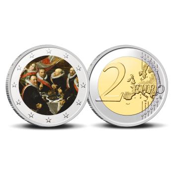 2 Euro munt kleur Frans Hals - Feestmaal van de officieren van de St. Jorisschutterij