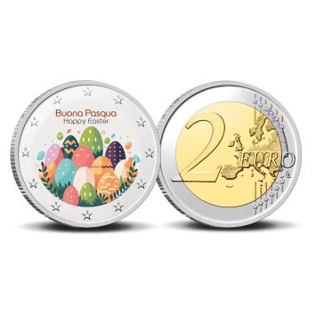 2 Euro munt kleur Buona Pasqua Happy Easter