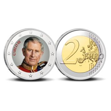 2 Euro munt kleur King Charles III