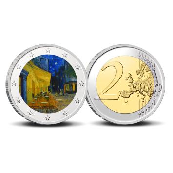 2 Euro munt kleur Van Gogh Caféterras bij Nacht