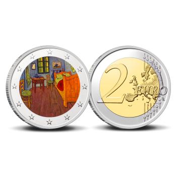 2 Euro munt kleur Van Gogh De Slaapkamer