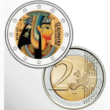 2 Euro munt kleur Cleopatra