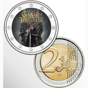 2 Euro munt kleur Game of Thrones 1 Het spel der Tronen