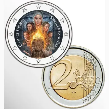 2 Euro munt kleur Game of Thrones II Song of ice and fire