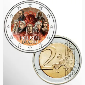 2 Euro munt kleur Game of Thrones III House of the Dragon