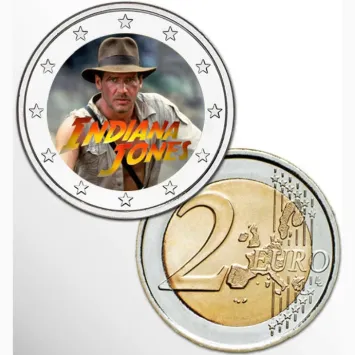 2 Euro munt kleur Indiana Jones