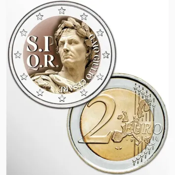 2 Euro munt kleur Julius Ceasar