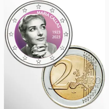 2 Euro munt kleur Maria Callas II