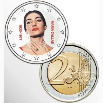 2 Euro munt kleur Maria Callas I