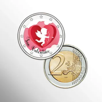 2 Euro munt kleur Valentijn
