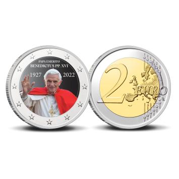 2 Euro munt kleur Benedictus XVI