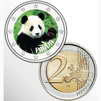 2 Euro munt kleur Panda
