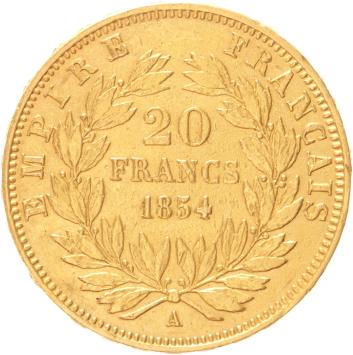 France 20 Francs 1854a