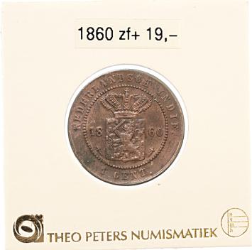 Nederlands Indië 1 cent 1860 zf+