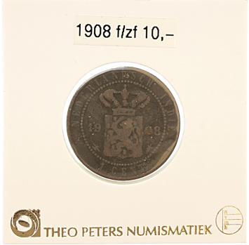 Nederlands Indië 1 cent 1908 f/zf