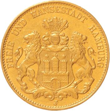 Germany Hamburg 20 mark 1877j