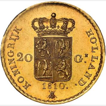 Kingdom of Holland 20 guilder gold 1810 FDC