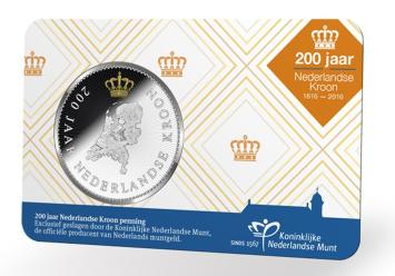 200 jaar Nederlandse 2016 Kroon Coincard Penning