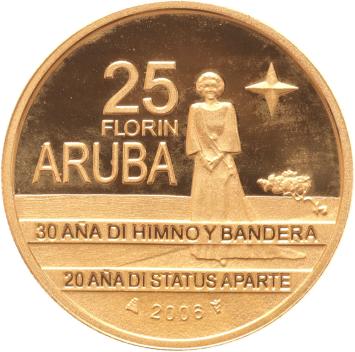 25 Florin 2006 Status Aparte Aruba Proof