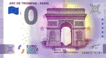 0 Euro biljet Frankrijk 2020 - Arc de Triomphe ANNIVERSARY