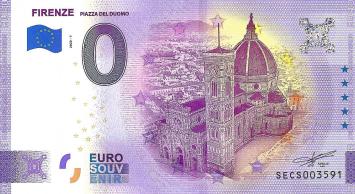 0 Euro biljet Italië 2020 - Firenze Piazza del Duomo
