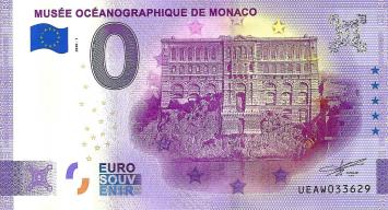 0 Euro biljet Monaco 2020 - Musee Oceanographique building ANNIVERSARY