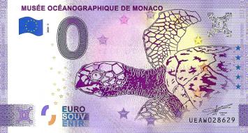 0 Euro biljet Monaco 2020 - Musee Oceanographique turtle ANNIVERSARY