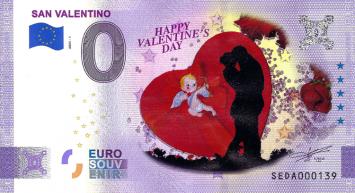 0 Euro biljet Italië 2021 - San Valentino KLEUR