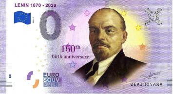 0 Euro biljet Rusland 2019 - Lenin KLEUR