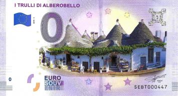 0 Euro biljet Italië 2019 - I Trulli di Alberobello KLEUR