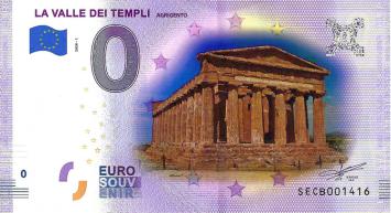 0 Euro biljet Italië 2020 - La Valle dei Templi KLEUR