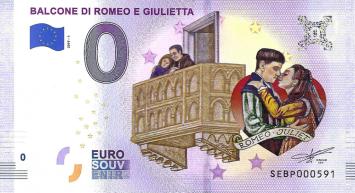0 Euro biljet Italië 2019 - Balcone di Romeo e Giulietta KLEUR