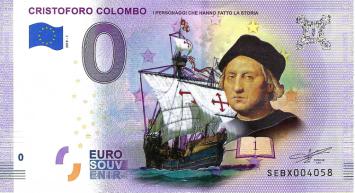 0 Euro biljet Italië 2019 - Cristoforo Colombo KLEUR