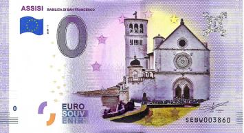 0 Euro biljet Italië 2019 - Assisi KLEUR