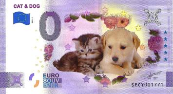 0 Euro biljet Italië 2021 - Cat & Dog KLEUR