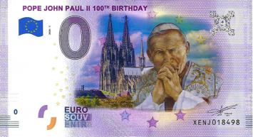 0 Euro biljet Duitsland 2020 - Pope John Paul II 100th birtday KLEUR