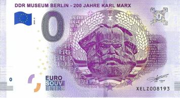0 Euro biljet Duitsland 2018 - DDR Museum Berlin Karl Marx