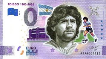 0 Euro biljet Argentinië 2021 - Diego KLEUR