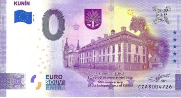 0 Euro biljet Tsjechië 2021 - Kunín
