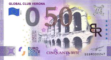 0 Euro biljet Italië 2021 - Global Club Verona 50 KLEUR